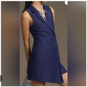Anthropologie Maeve Navy Blazer Romper